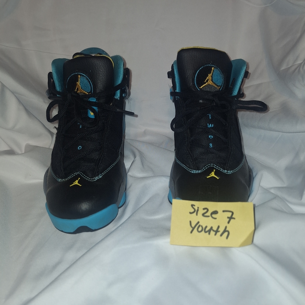 Air Jordan 6 Gamma Nike Black and Blue Kids Sneakers